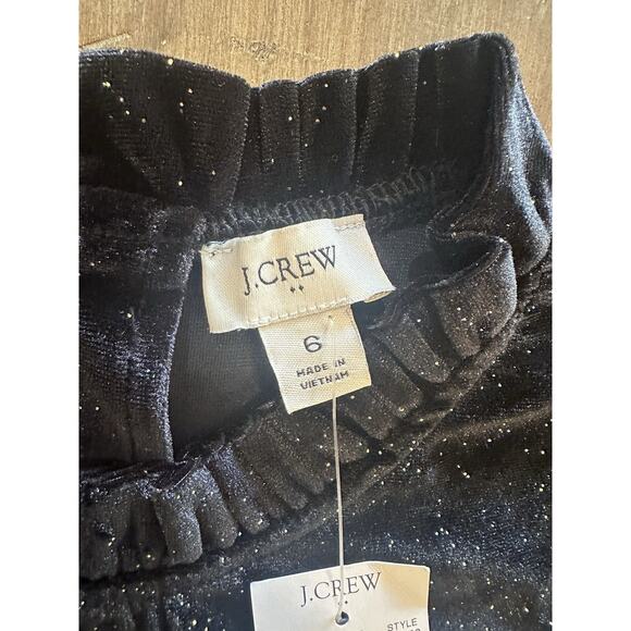 NWT J. Crew Black Velvet Sparkles Tiered Midi Dress Ruffles Women’s Size 6 NEW - Picture 6 of 15